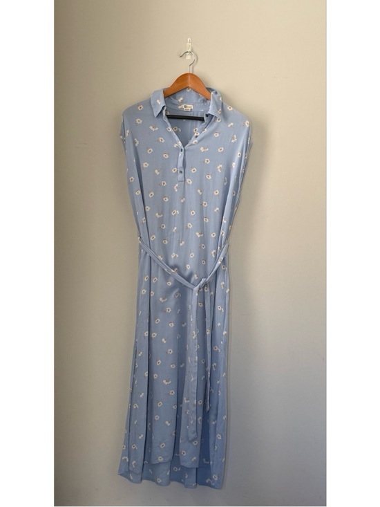 Billabong Lovely Waves Button Front Floral Belted Midi Dress Size L Dainty - Picture 3 of 13